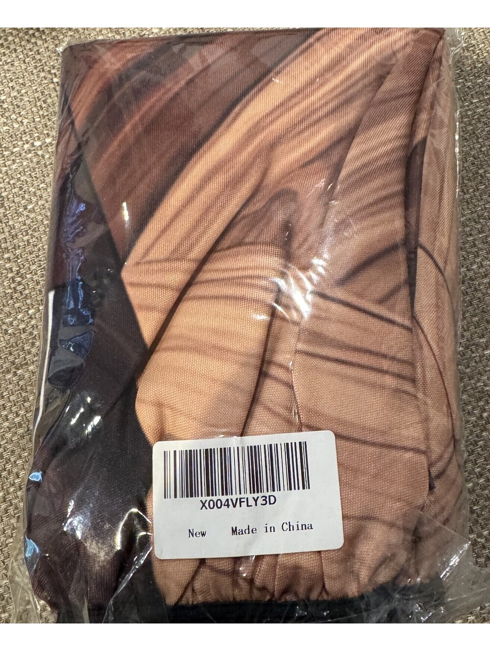 Round Tablecloth With Umbrella Holem Brown Wood Print 45"-54" Outdoor New Patio